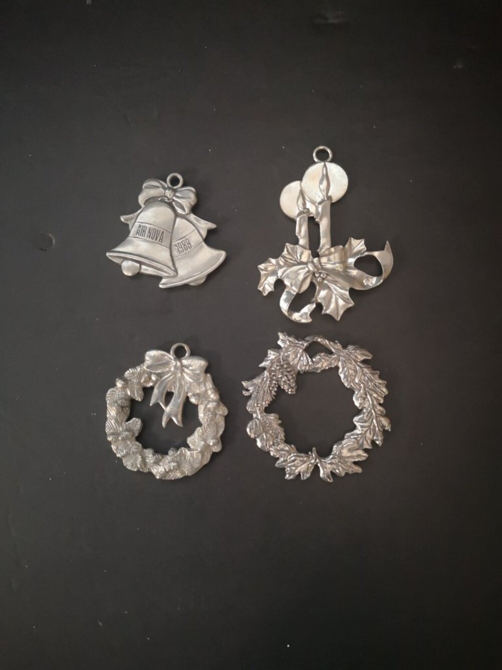 4 - VTG Seagull Air Canada/Air Nova Pewter Christmas Ornaments Made in Canada
